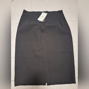 Zara Elegant Charcoal Pencil Skirt